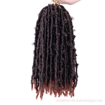 butterfly locs 14inch lenght corchet hair in synthetic braiding extension omber color fuax locs